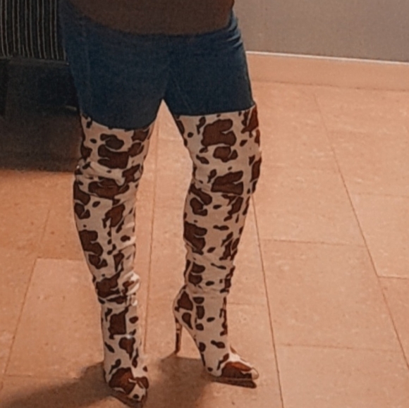 Cow Print Boots - Picture 3 of 3